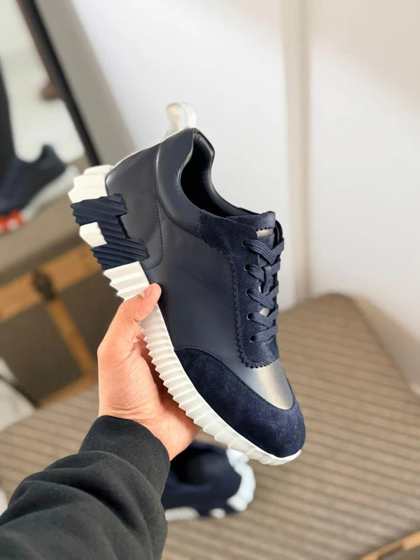 Hermès Bouncing Sneaker – Navy Mesh & Suede Goatskin (Men’s,)