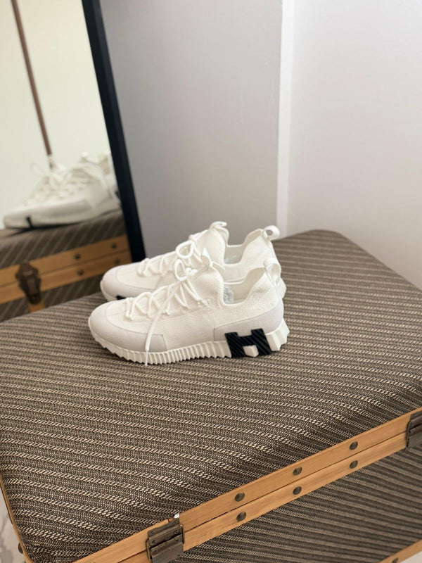 Hermès Paris Lift slip-on sneakers in white,