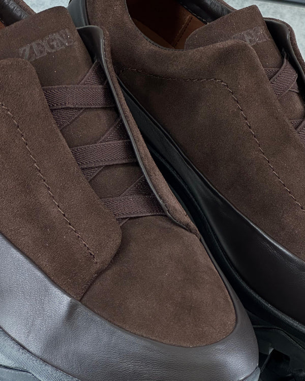 Premium luxury Zegna triple stitch Dark Brown