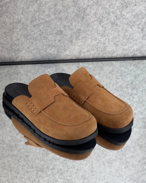 Hermès Go Mules, a men's slip-on backless shoe suede calfskin