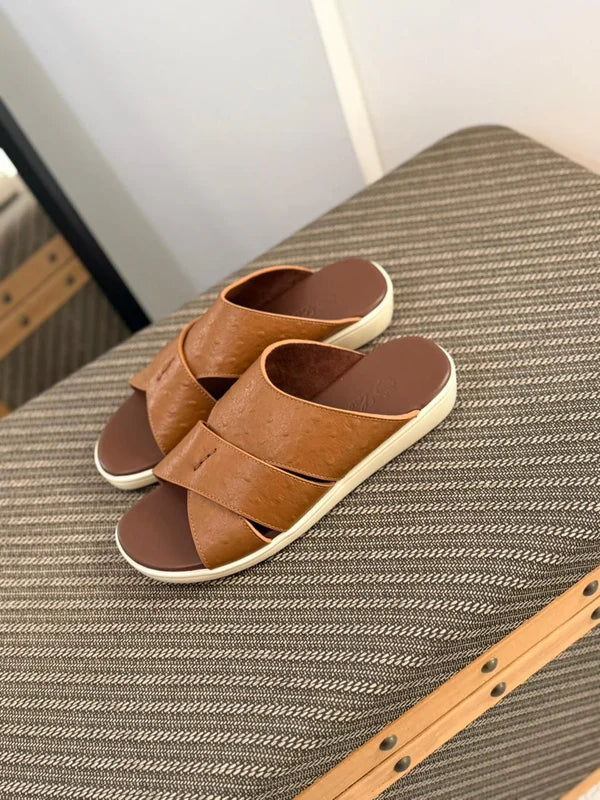 Loro Piana Palm Walk Sandal in ostrich leather