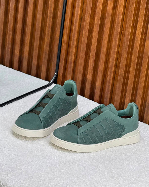 Zegna crocodile Triple stitch Green SecondSkin