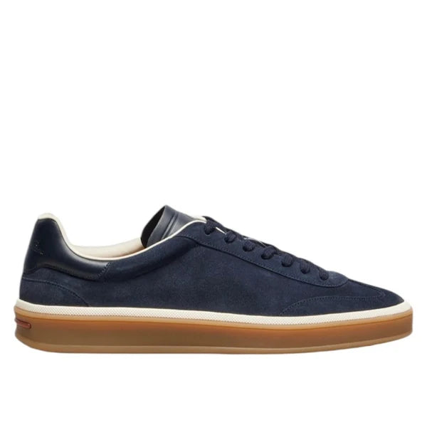 Loro Piana Tennis Walk Sneaker Suede Calf Split Blue Navy